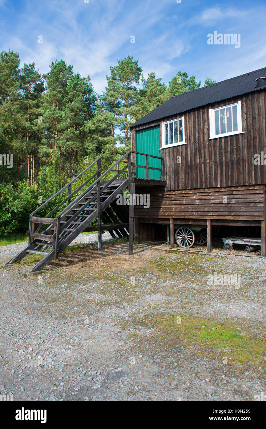 Alte Gebäude in der Highland Folk Museum in Aviemore, Schottland Stockfoto