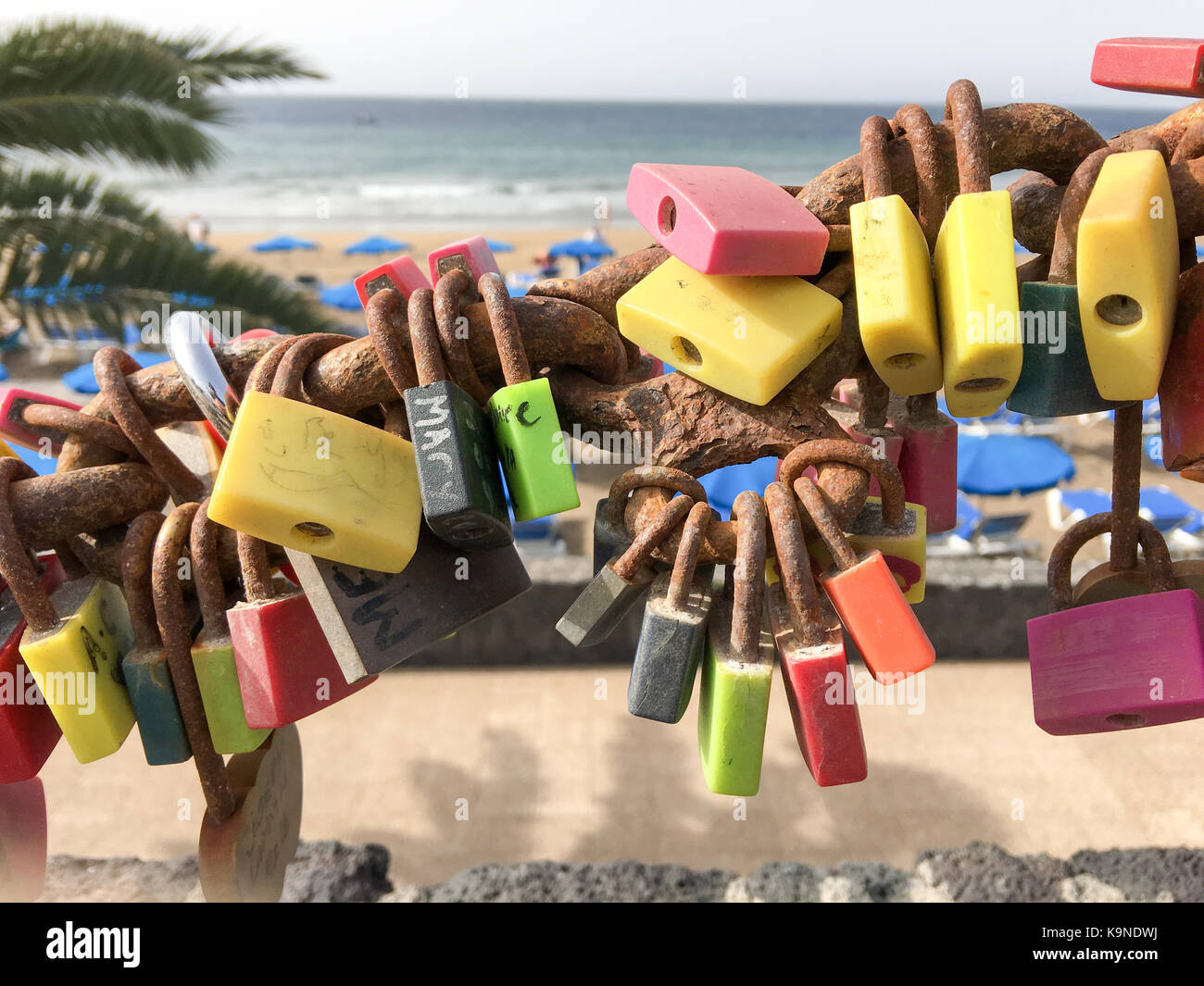 Die Schlösser der Brücke in Puerto del carmen lanzarote Spanien Stockfoto