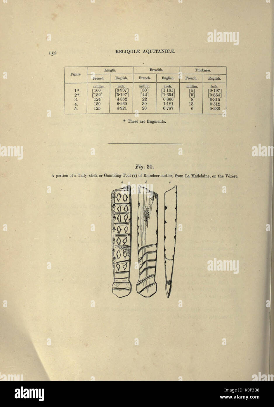 Reliquiae aquitanicae (Seite 152) BHL 20495845 Stockfoto
