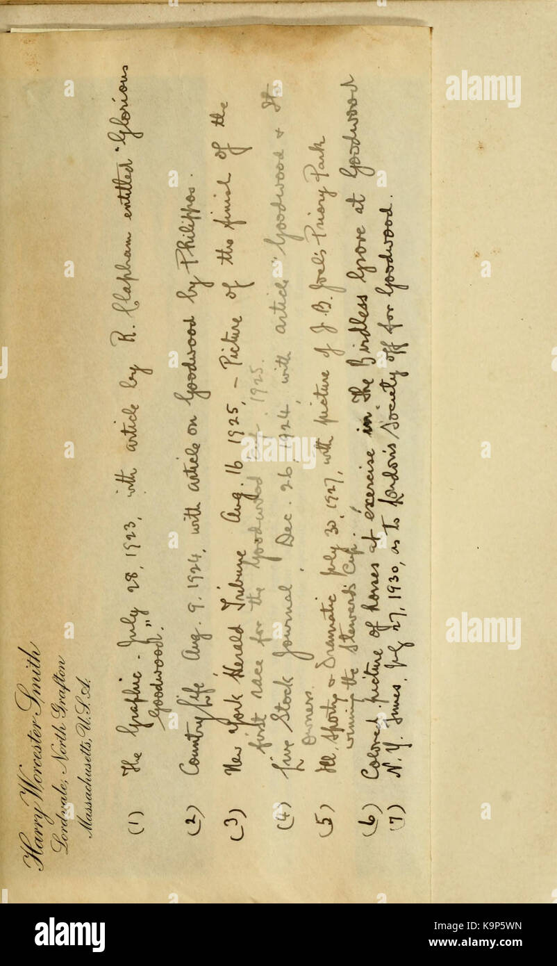 Aufzeichnungen und Erinnerungen von Goodwood und die Herzöge von Richmond BHL 20712195 Stockfoto