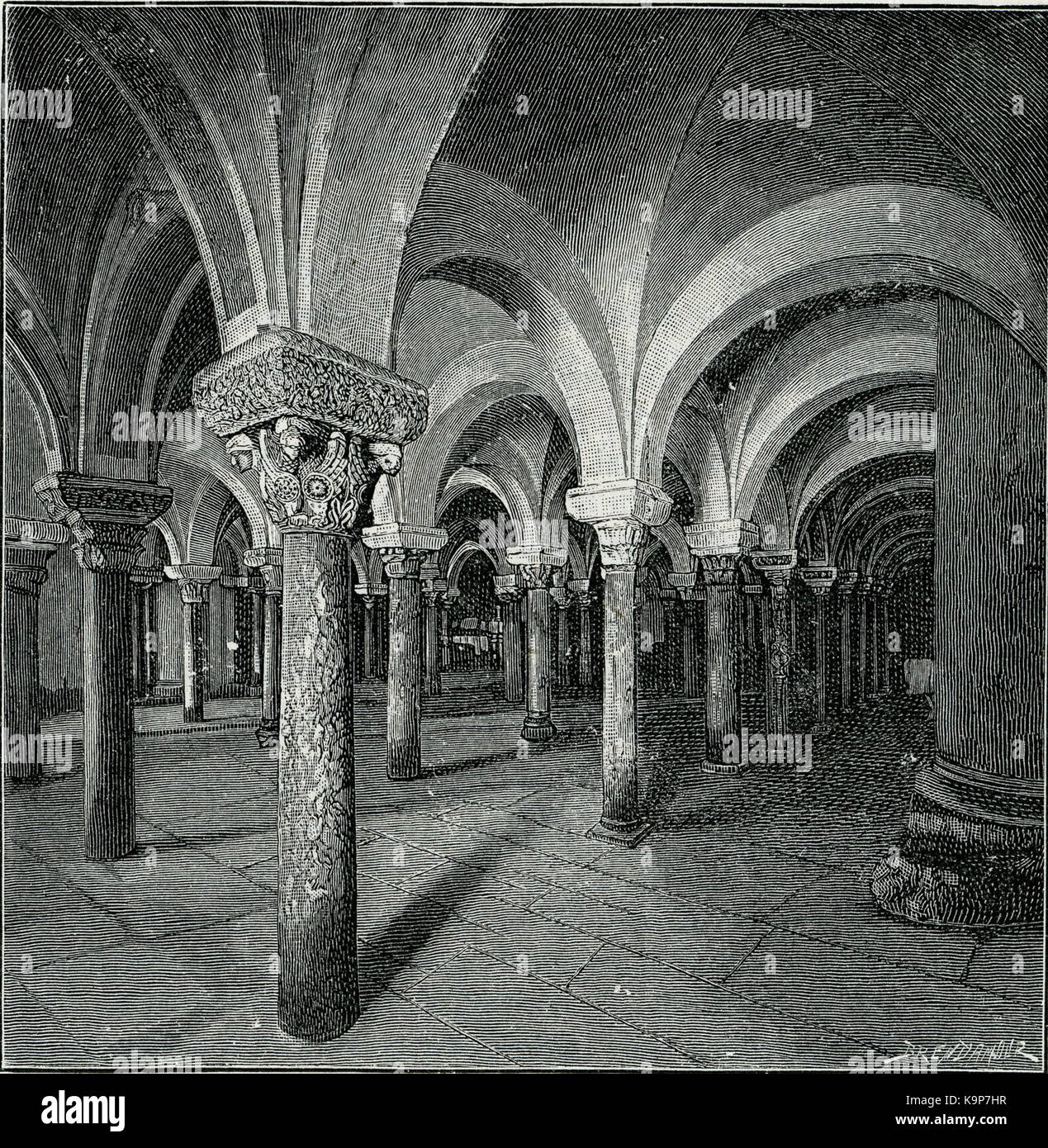 Otranto Cripta o Chiesa della xilografia sotterranea Kathedrale di Richard Brend'amour Stockfoto