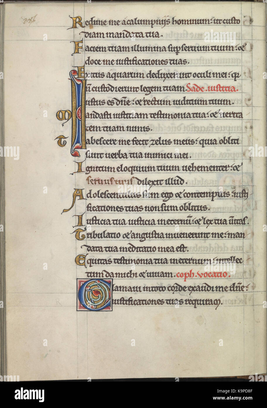 Psalter von Eleonore von Aquitanien (Ca. 1185) KB 76 F13, Folsäure 143 v Stockfoto