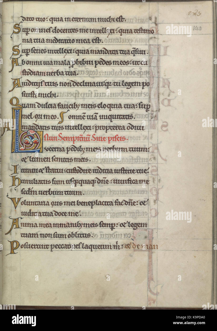 Psalter von Eleonore von Aquitanien (Ca. 1185) KB 76 F13, Folsäure 142 r Stockfoto
