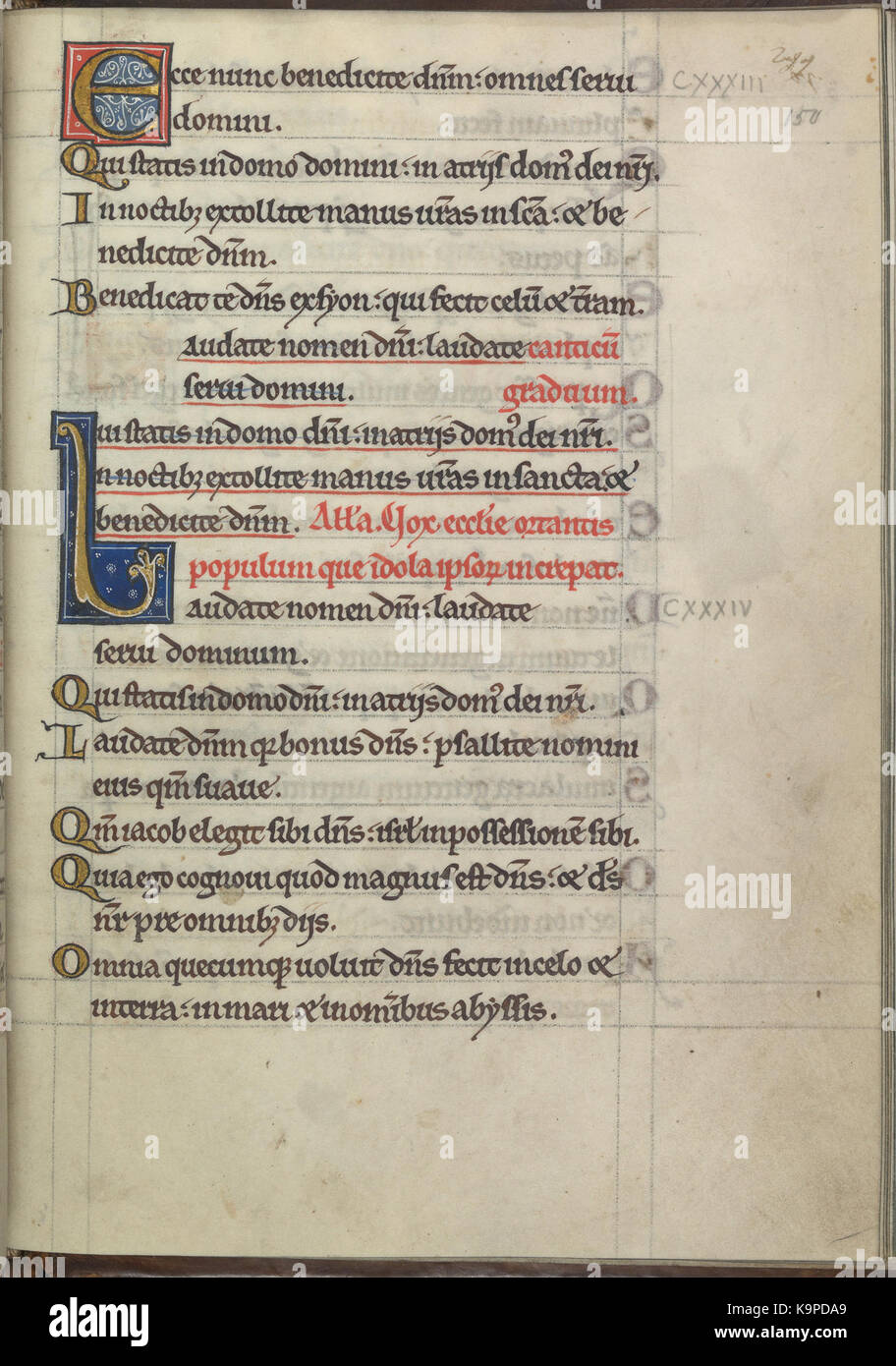 Psalter von Eleonore von Aquitanien (Ca. 1185) KB 76 F13, Folsäure 150 r Stockfoto