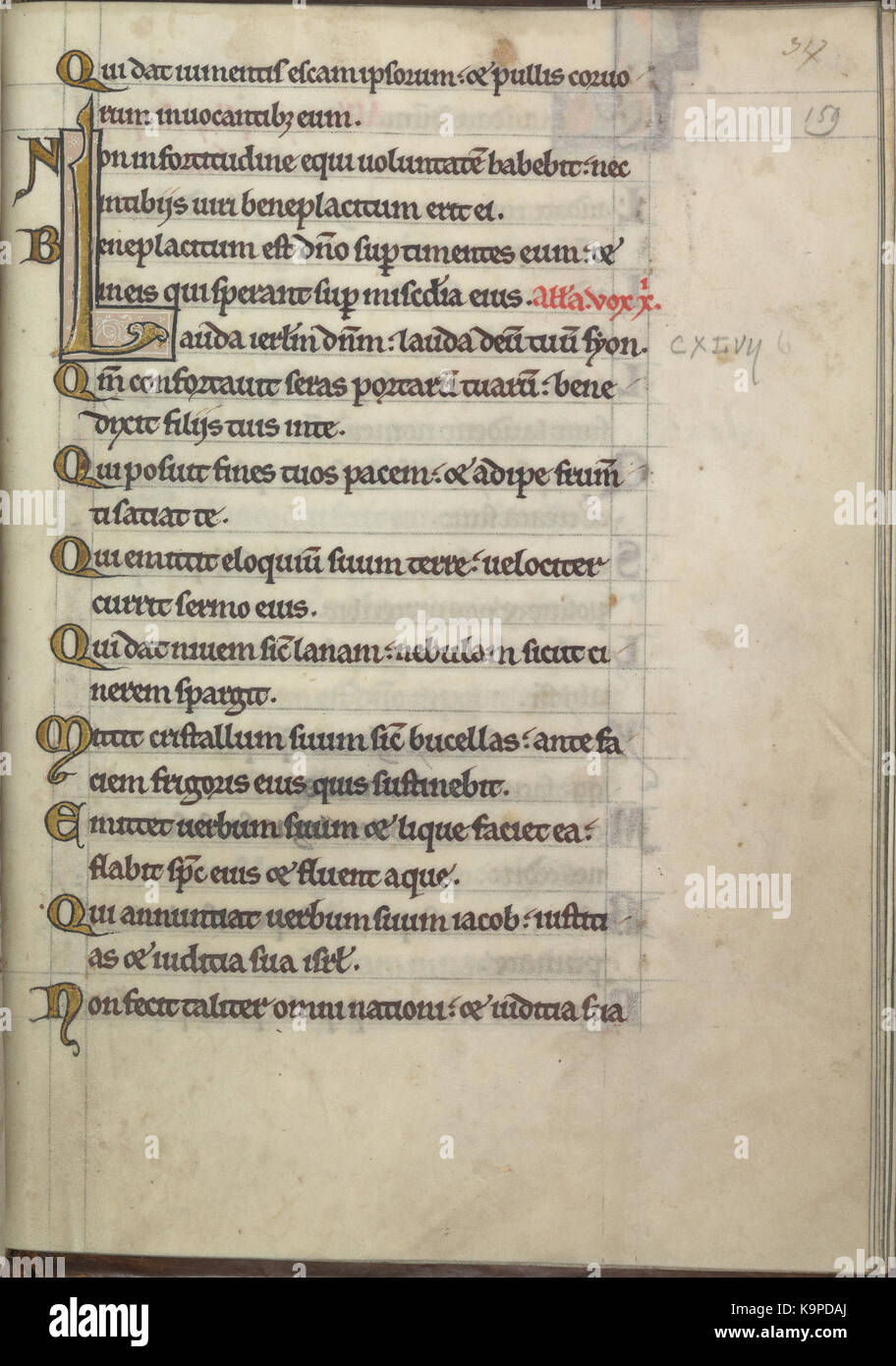 Psalter von Eleonore von Aquitanien (Ca. 1185) KB 76 F13, Folsäure 159 r Stockfoto
