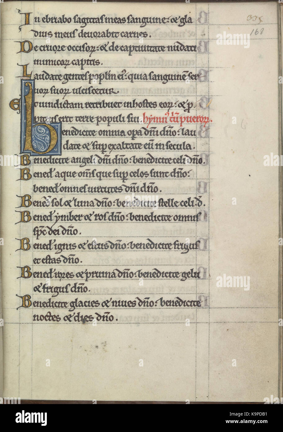 Psalter von Eleonore von Aquitanien (Ca. 1185) KB 76 F13, Folsäure 168 r Stockfoto