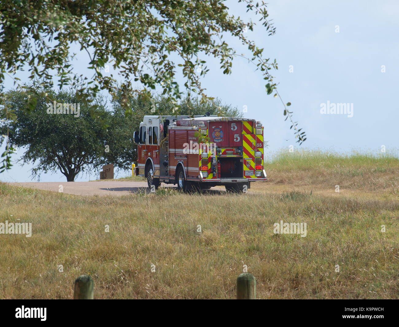 Dallas Feuerwehr Wasserrettung Einheit laufen am weißen Rock See-OL 58 Stockfoto