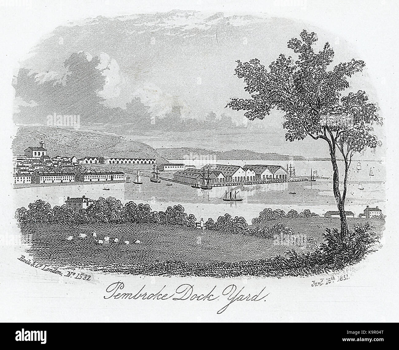 Pembroke Dock Yard Stockfoto