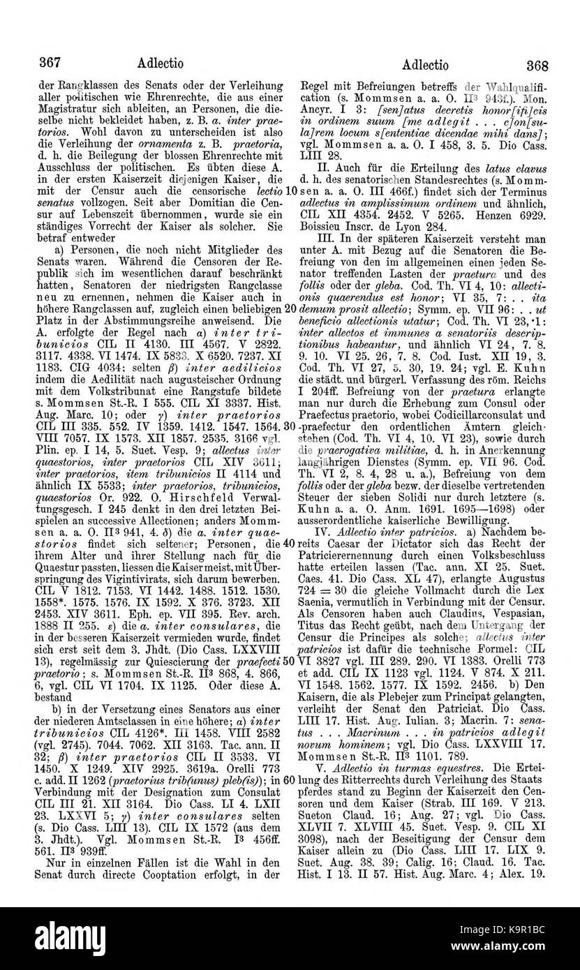 Pauly wissowa I, 1, 0367 Stockfoto