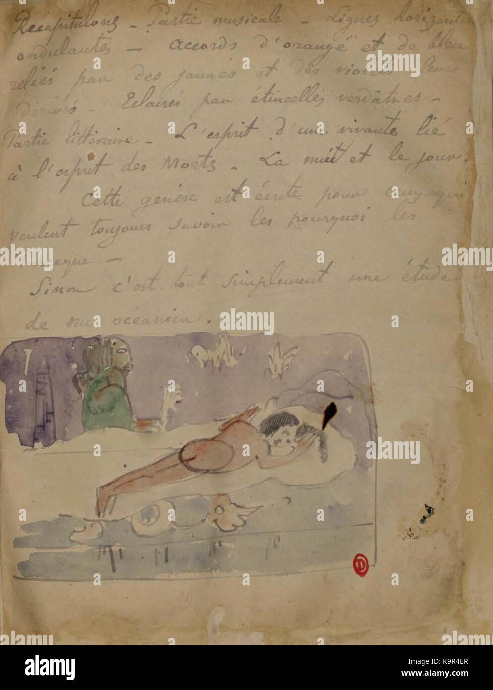 Paul Gauguin Cahier gießen Aline Geist der Toten beobachten Stockfoto