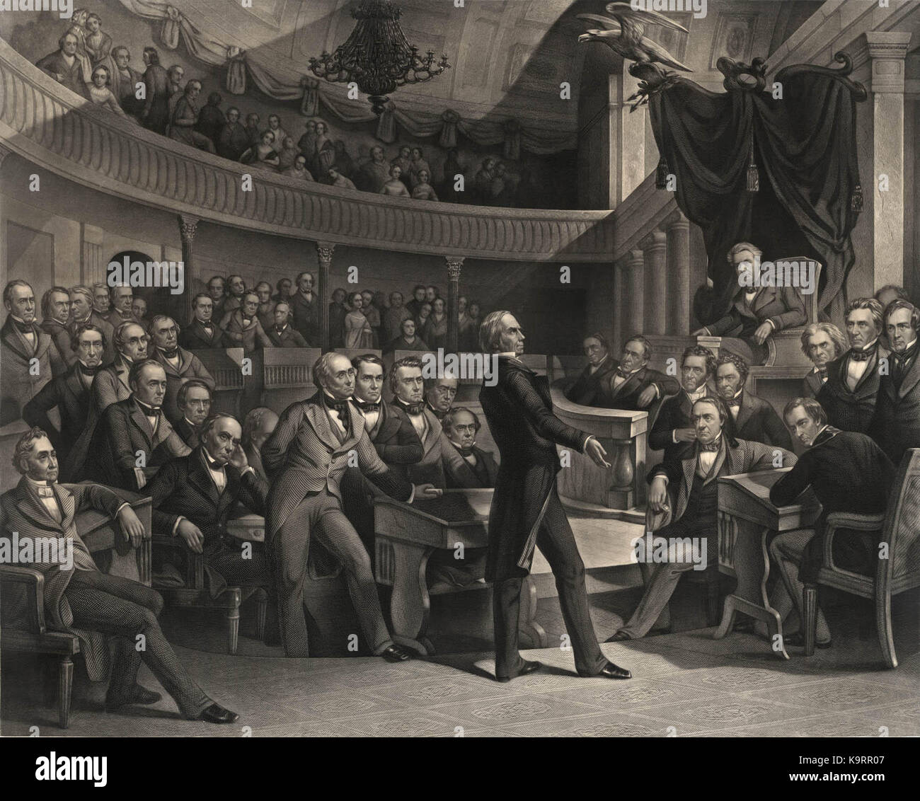 Der US-Kongress lässt zu, dass Kalifornien der Union in dem Kompromiss von 1850 Stockfoto