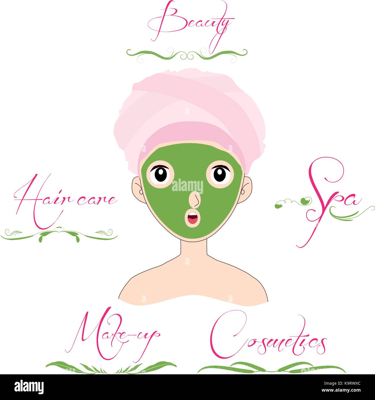 Schönheit und Pflege logo Vorlage festlegen Stock Vektor