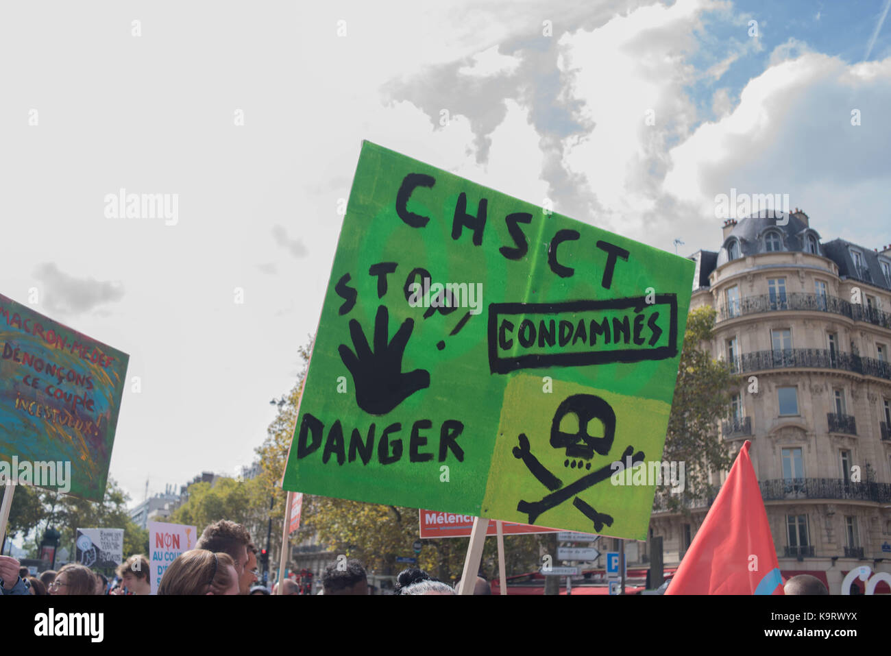 Paris : gegen den Sozialputsch Stockfoto