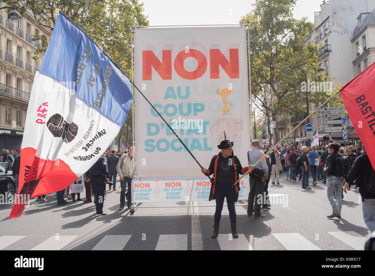 Paris : gegen den Sozialputsch Stockfoto