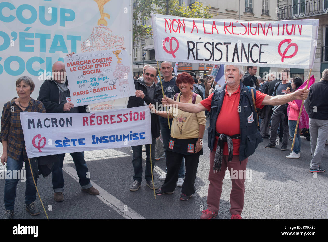 Paris : gegen den Sozialputsch Stockfoto