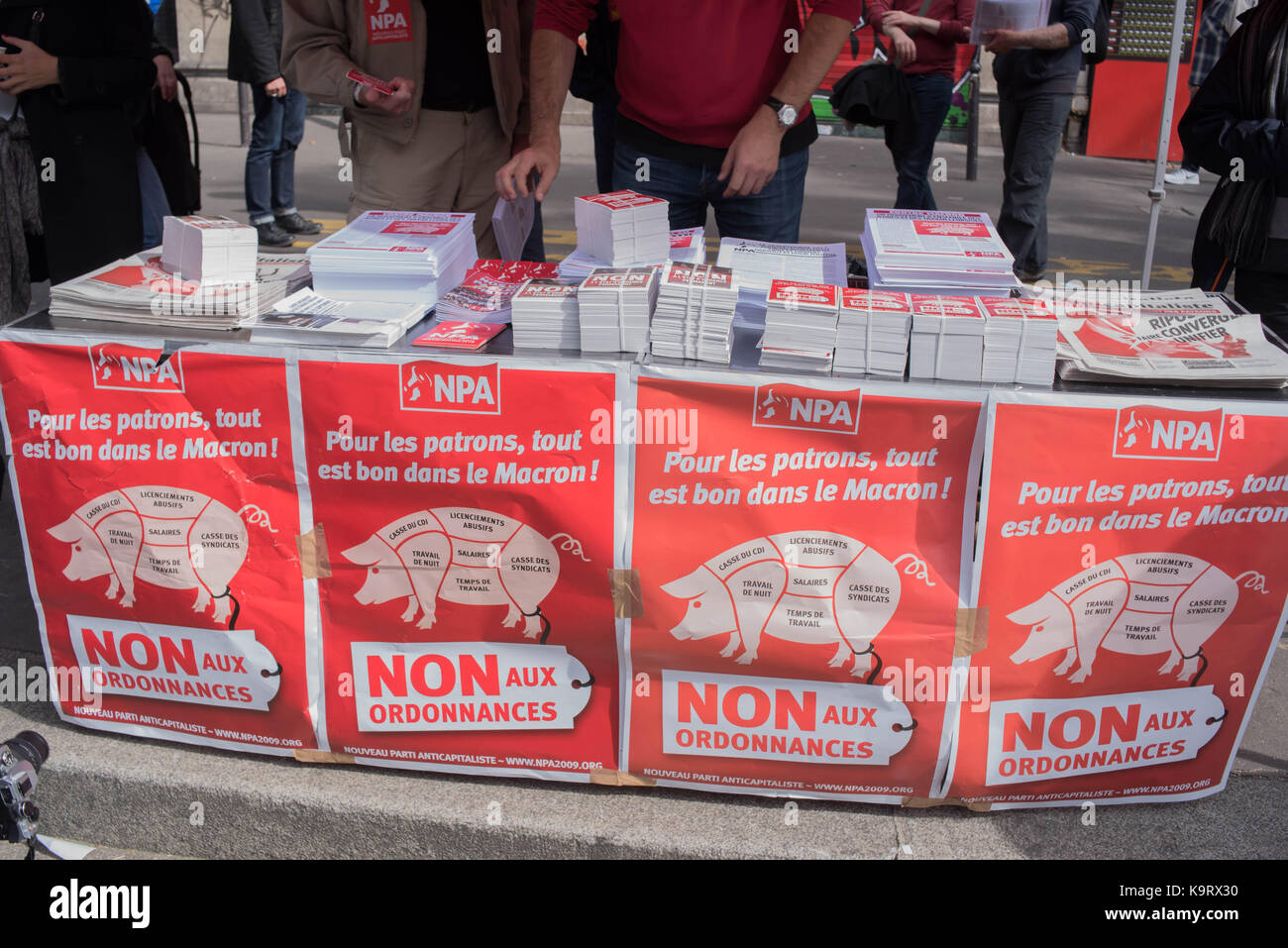 Paris : gegen den Sozialputsch Stockfoto