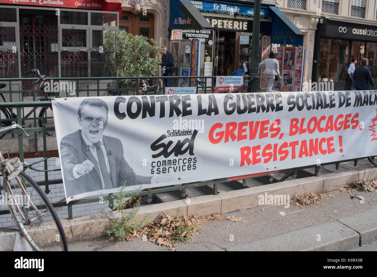 Paris : gegen den Sozialputsch Stockfoto