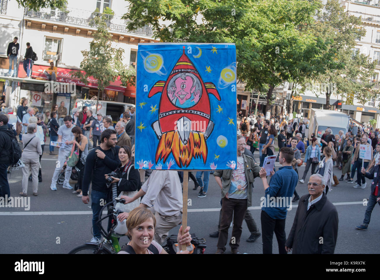 Paris : gegen den Sozialputsch Stockfoto