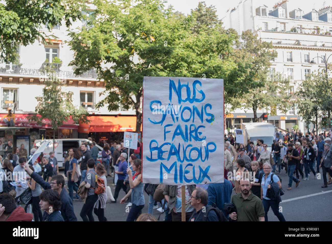 Paris : gegen den Sozialputsch Stockfoto