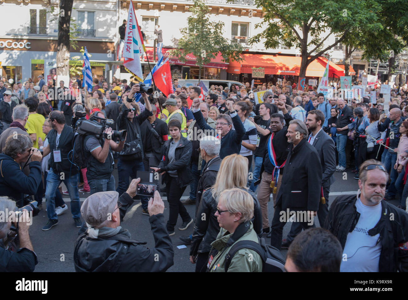 Paris : gegen den Sozialputsch Stockfoto