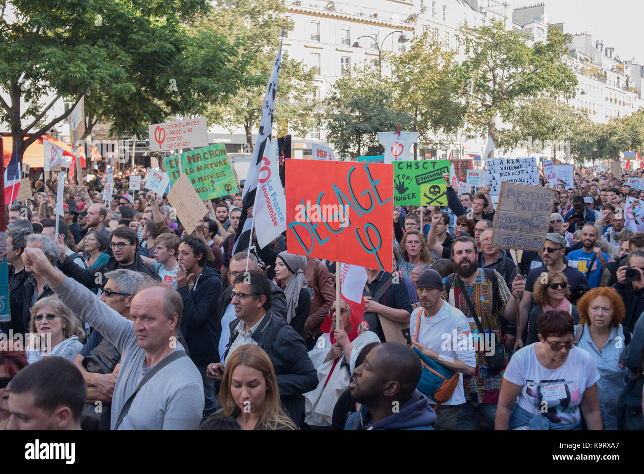 Paris : gegen den Sozialputsch Stockfoto