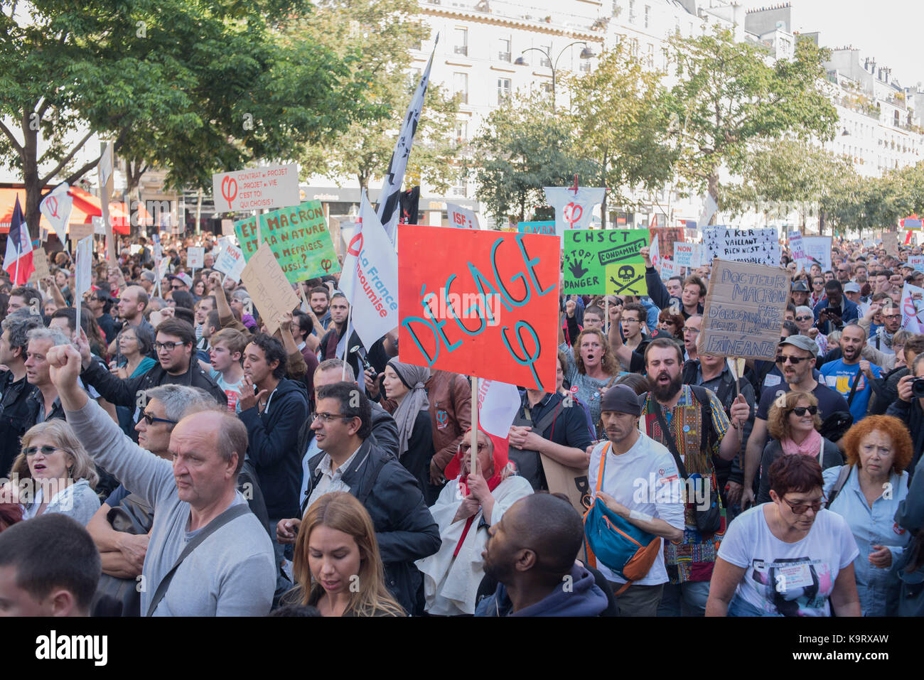 Paris : gegen den Sozialputsch Stockfoto