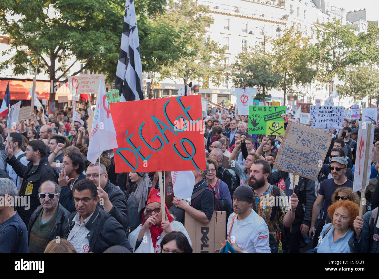 Paris : gegen den Sozialputsch Stockfoto