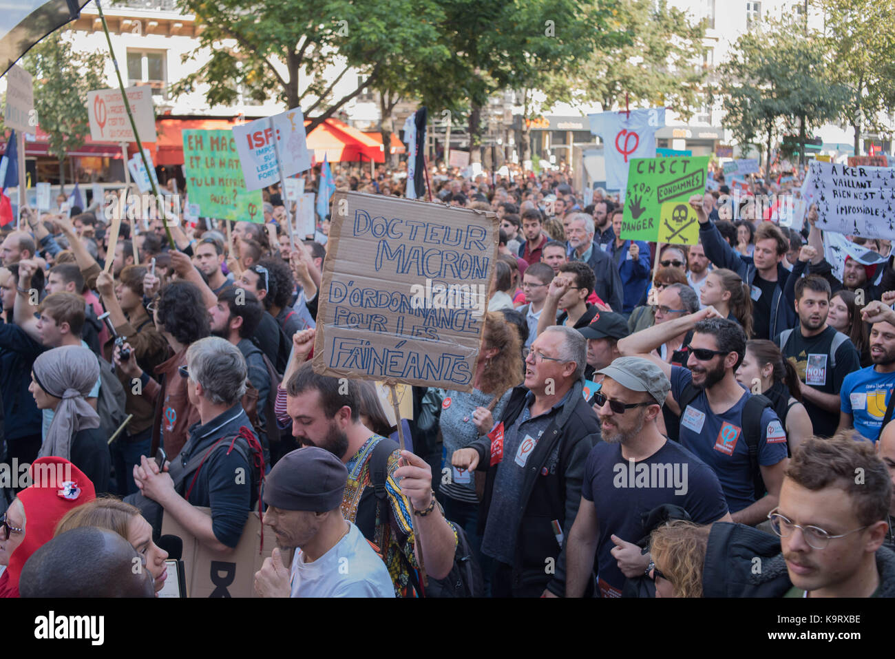Paris : gegen den Sozialputsch Stockfoto