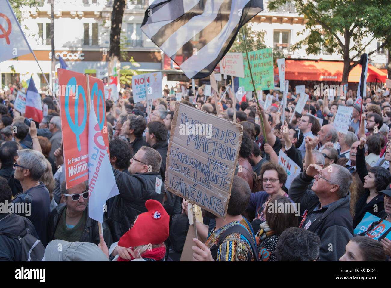 Paris : gegen den Sozialputsch Stockfoto