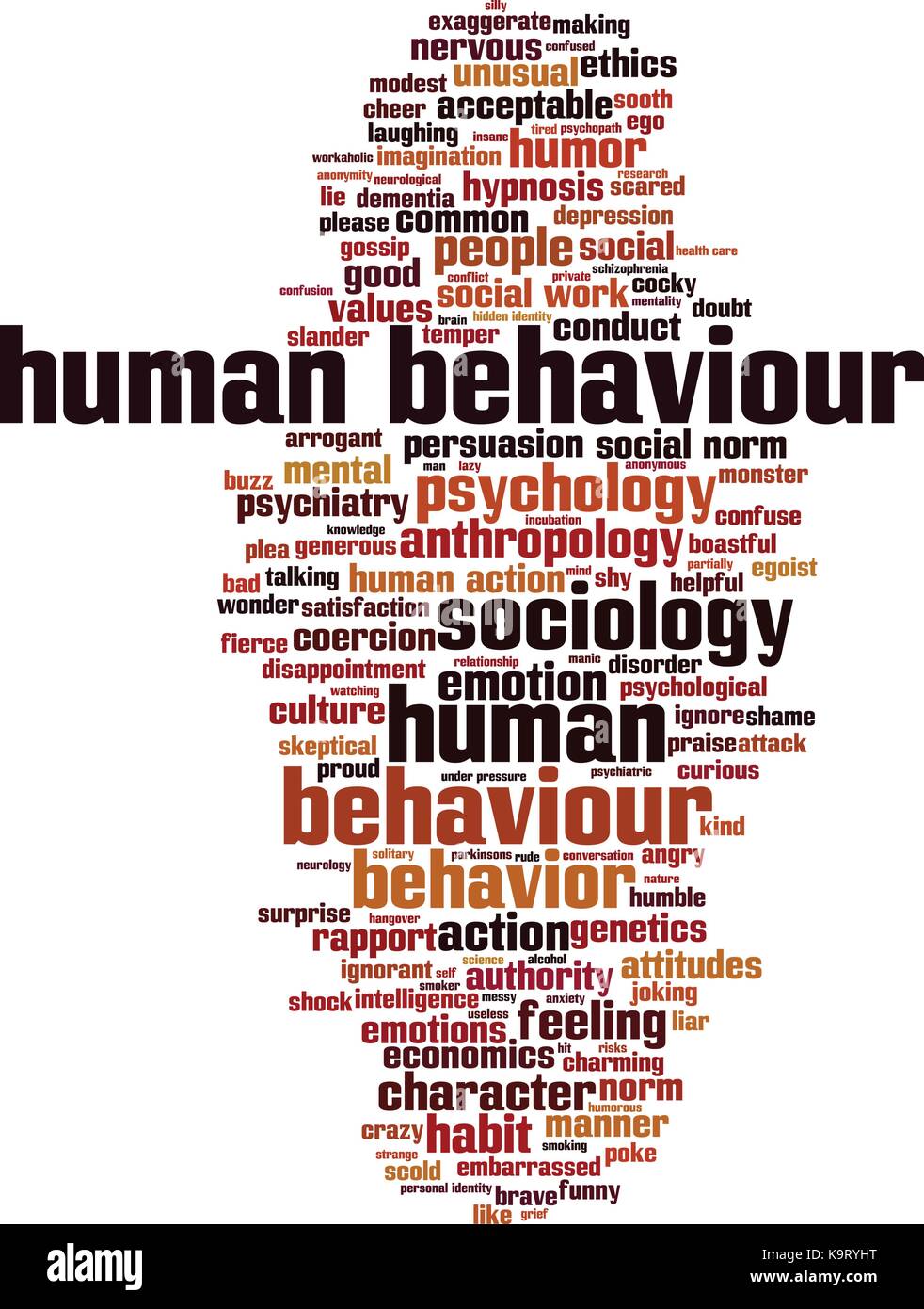 Das menschliche Verhalten Wort cloud Konzept. Vector Illustration Stock Vektor