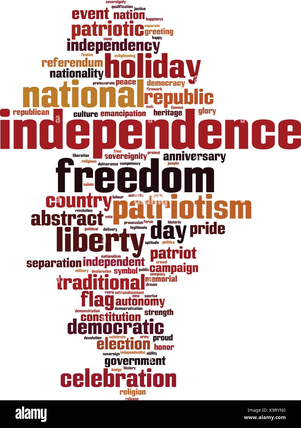 Unabhängigkeit Wort cloud Konzept. Vector Illustration Stock Vektor
