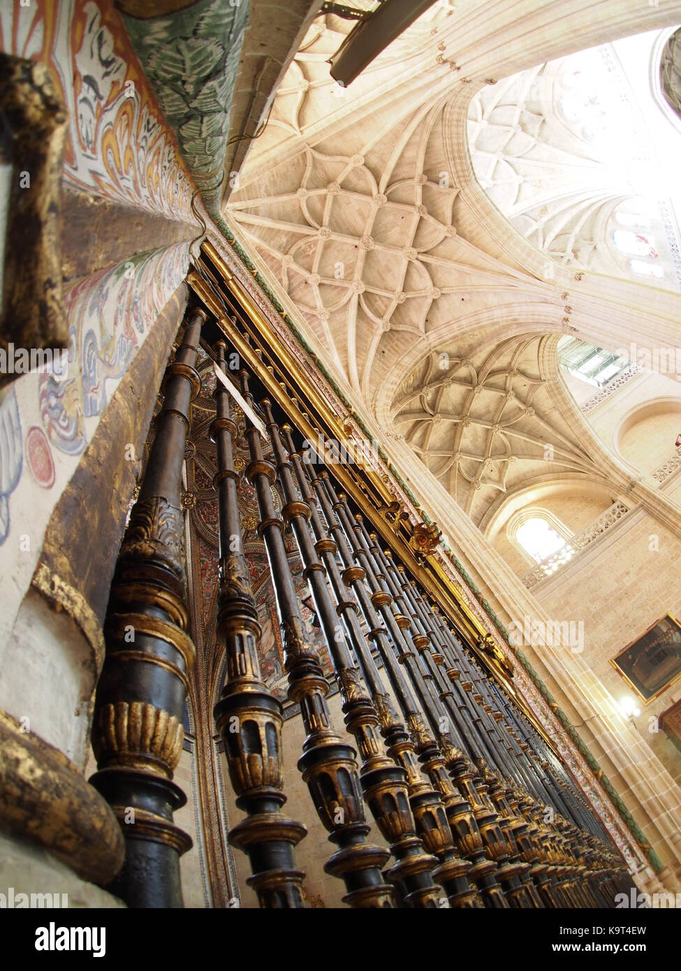 Die segovias Kathedrale Decke und Schmiedearbeiten Stockfoto