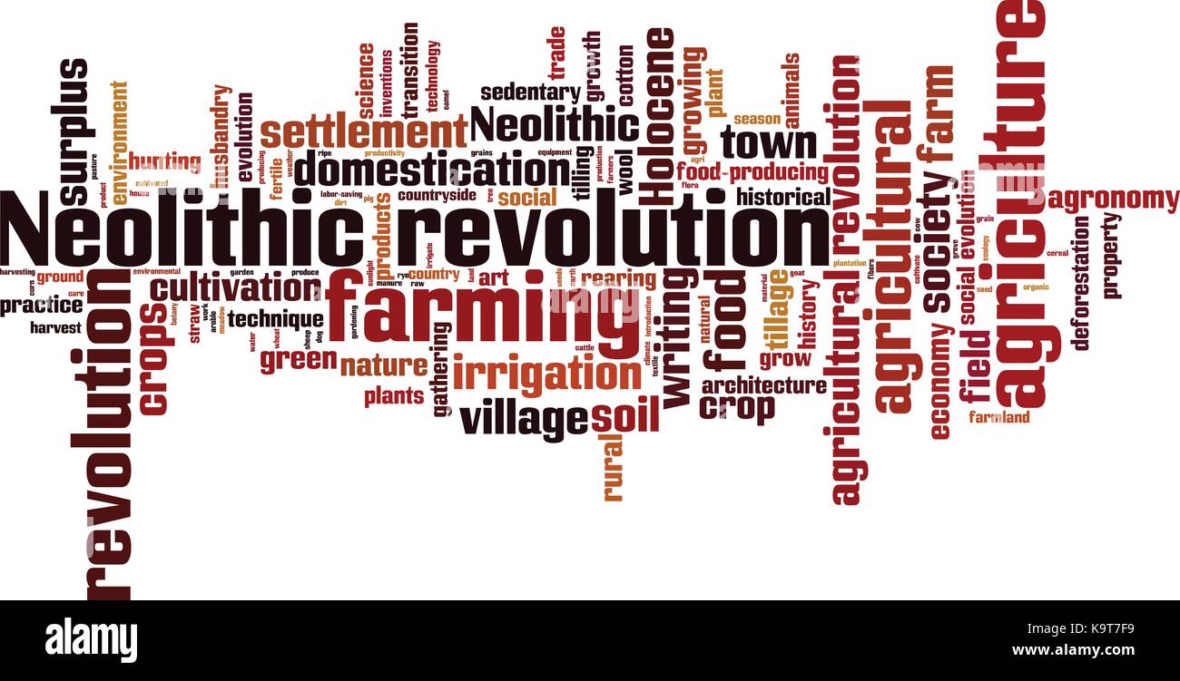 Neolithische Revolution Wort cloud Konzept. Vector Illustration Stock Vektor