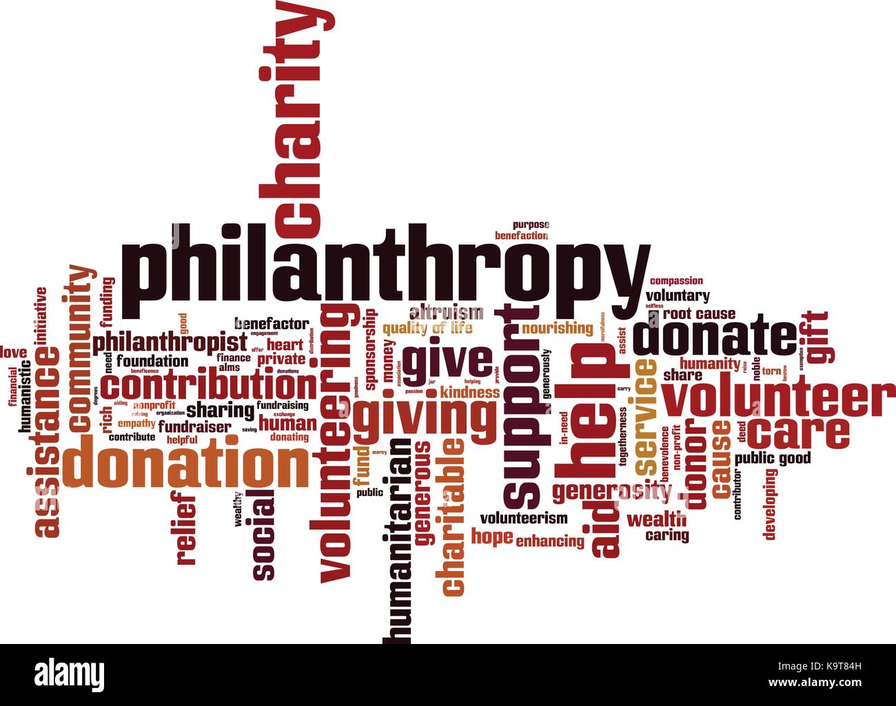 Philanthropie Wort cloud Konzept. Vector Illustration Stock Vektor