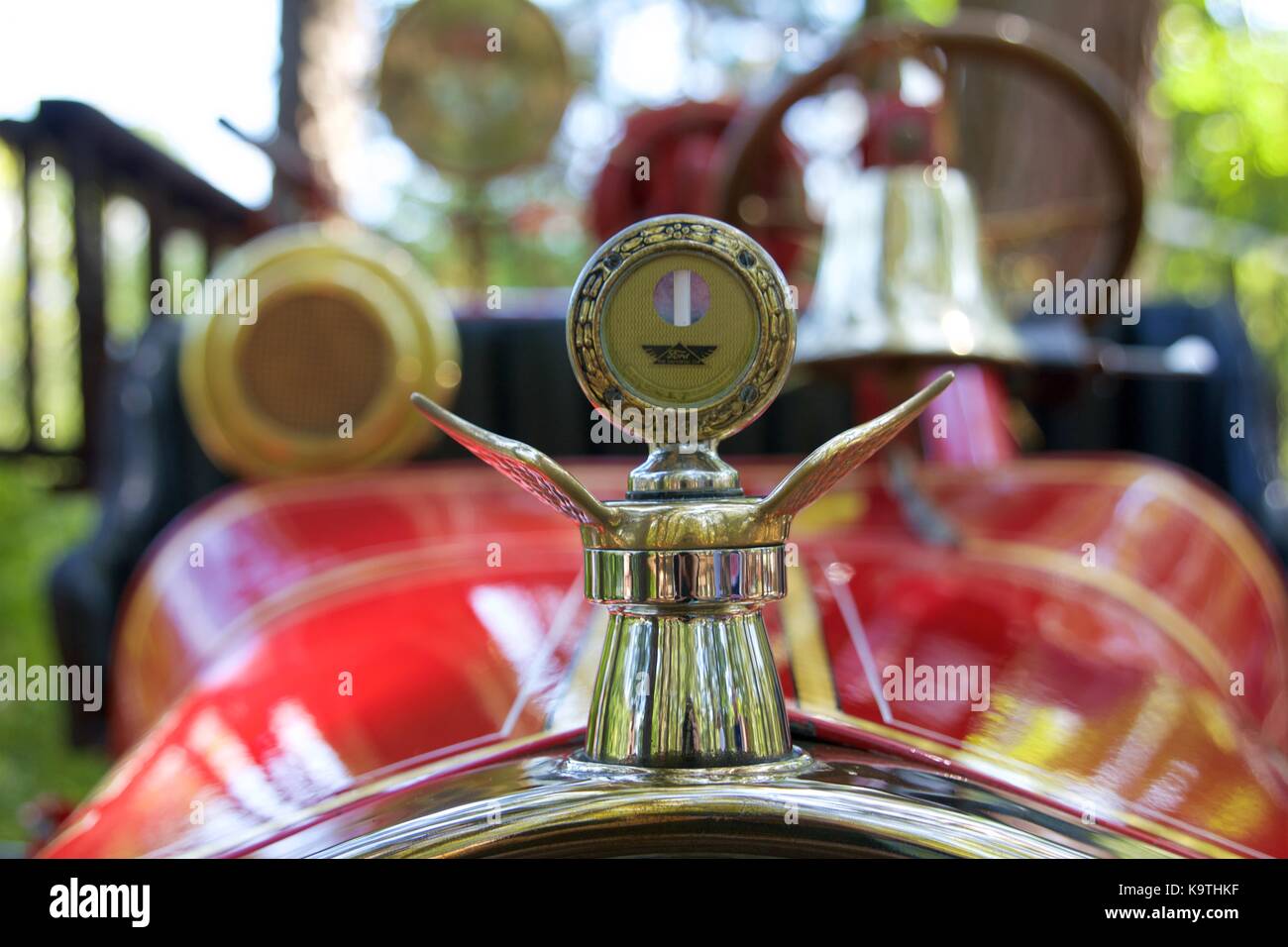 Aus einem Jahrgang Ford Model-T fire truck auf der 37. jährlichen Feuer Gerät zeigen und Muster in Millville, New Jersey Detail. Stockfoto