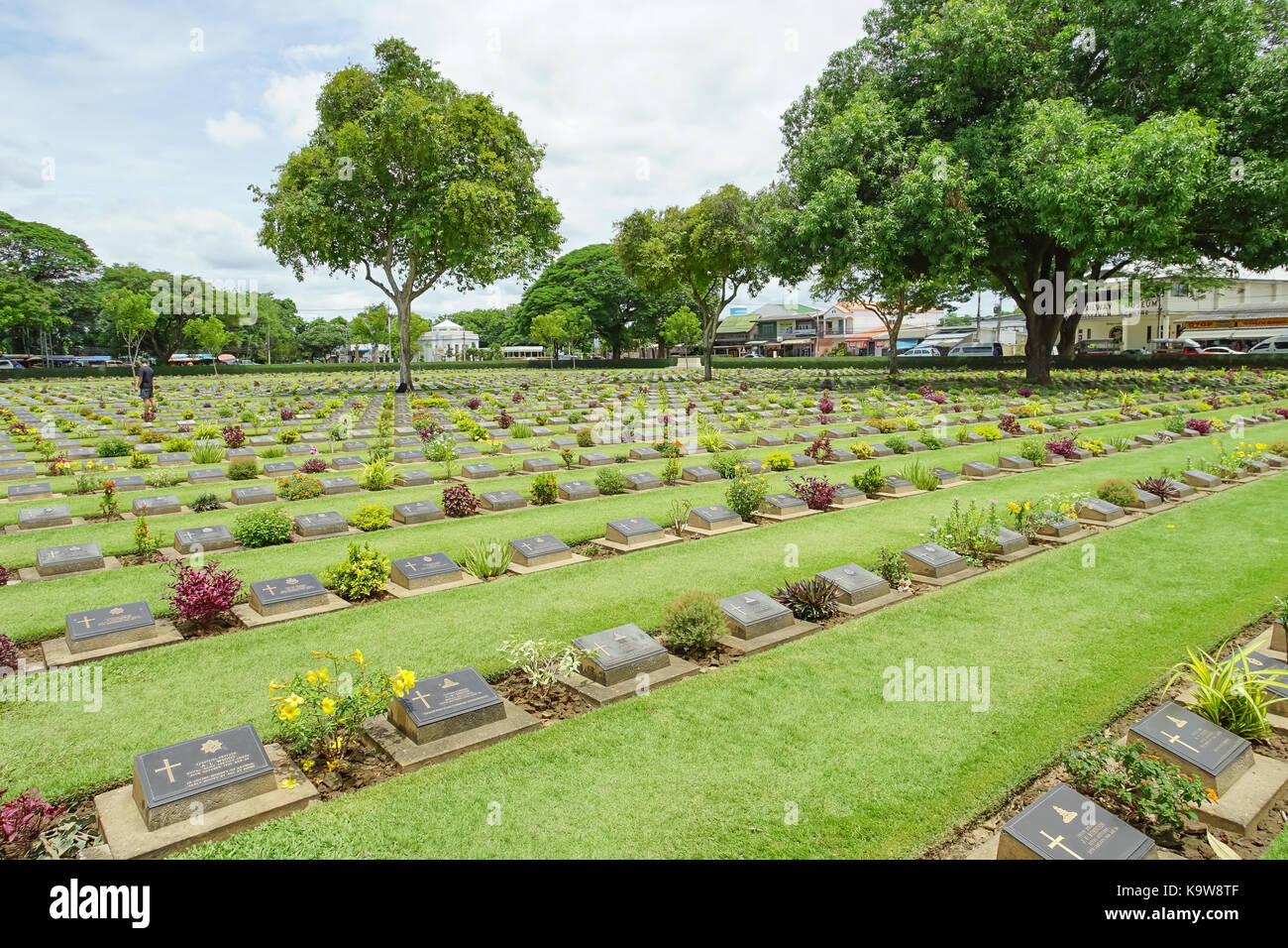 Kanchanaburi-Soldatenfriedhof in Kanchanaburi, Thailand Stockfoto