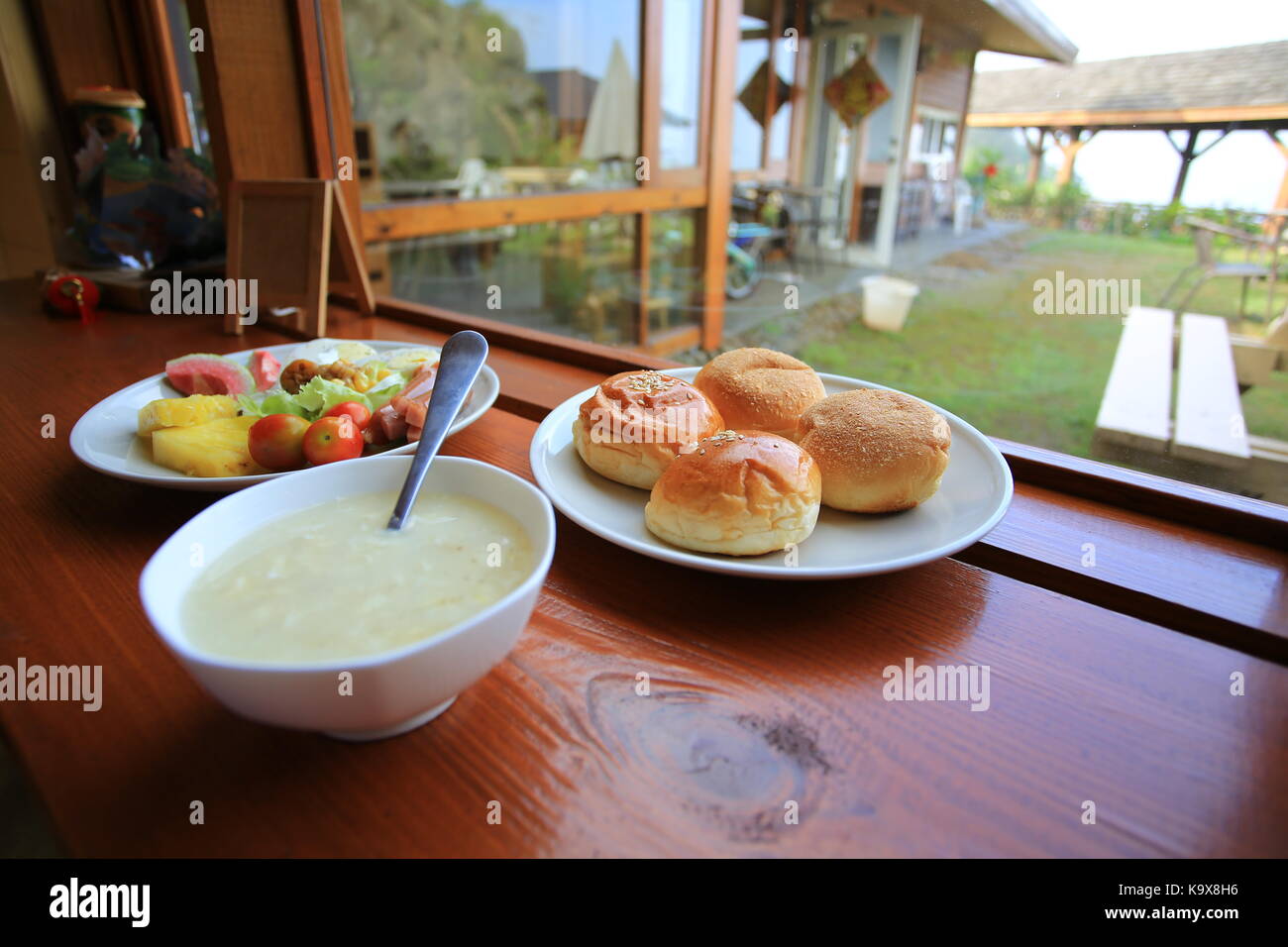 Taiwanesische guest house Frühstück Stockfoto