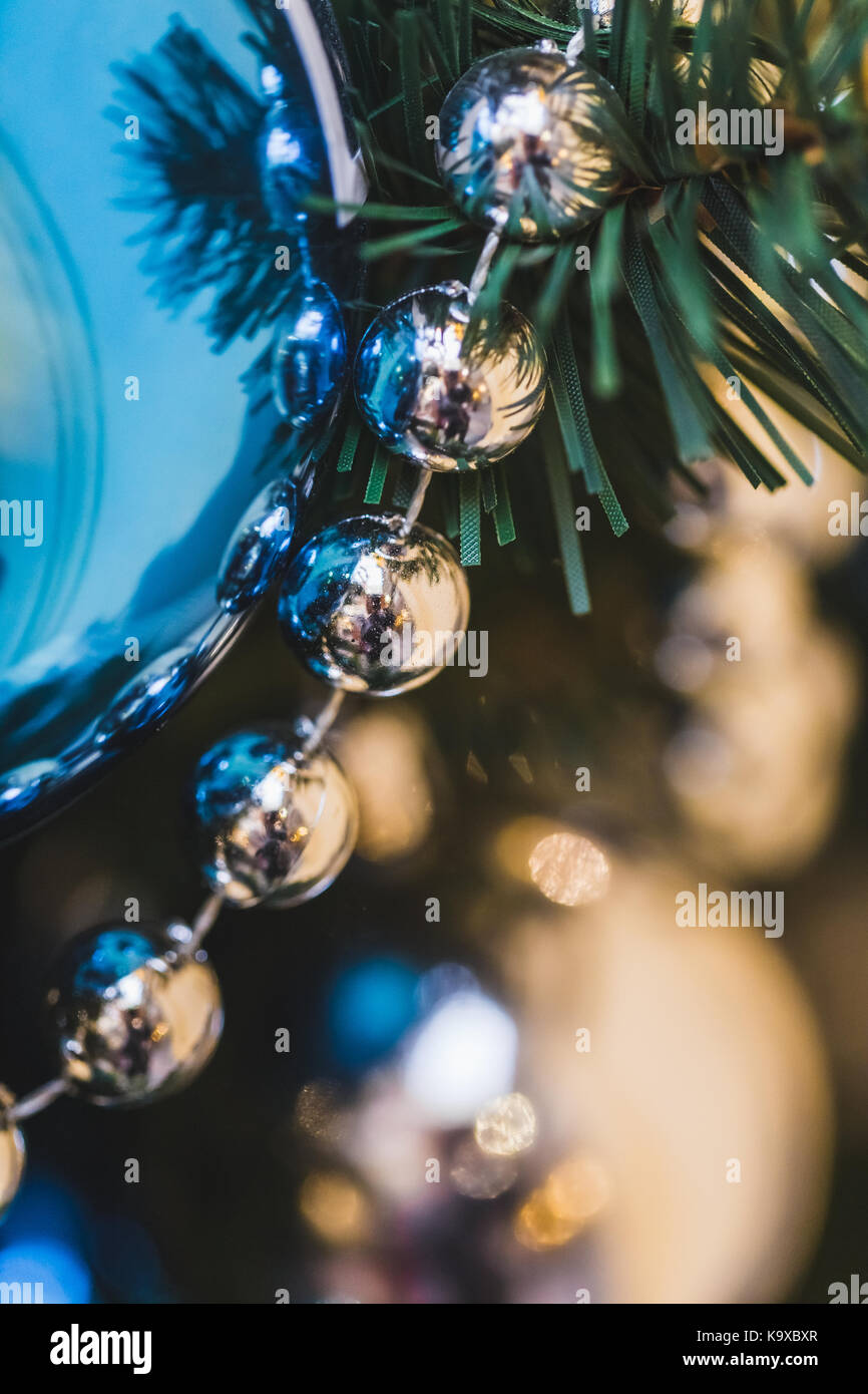 Decotation der Weihnachtsbaum close-up Stockfoto