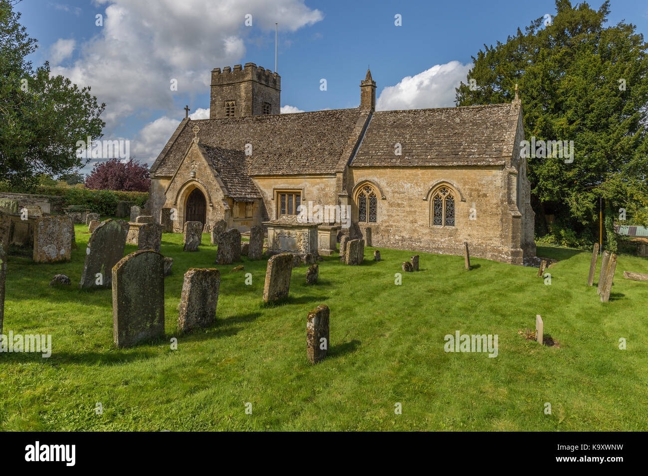 St Perter Kirche, Little Barrington, Gloucestershire Stockfoto