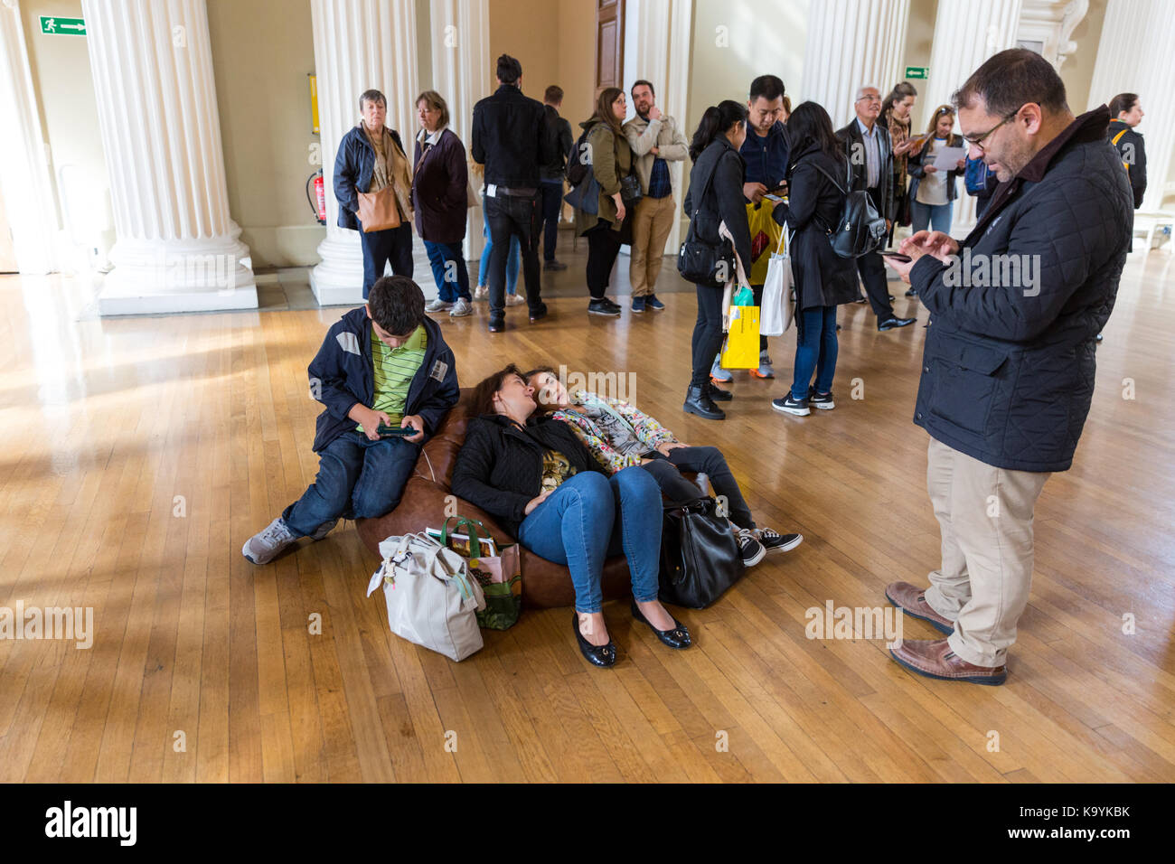 Bankettsaal, Besucher im Rahmen des London Open House Weekends, Bankettsaal, Whitehall, Westminster, London, Großbritannien Stockfoto