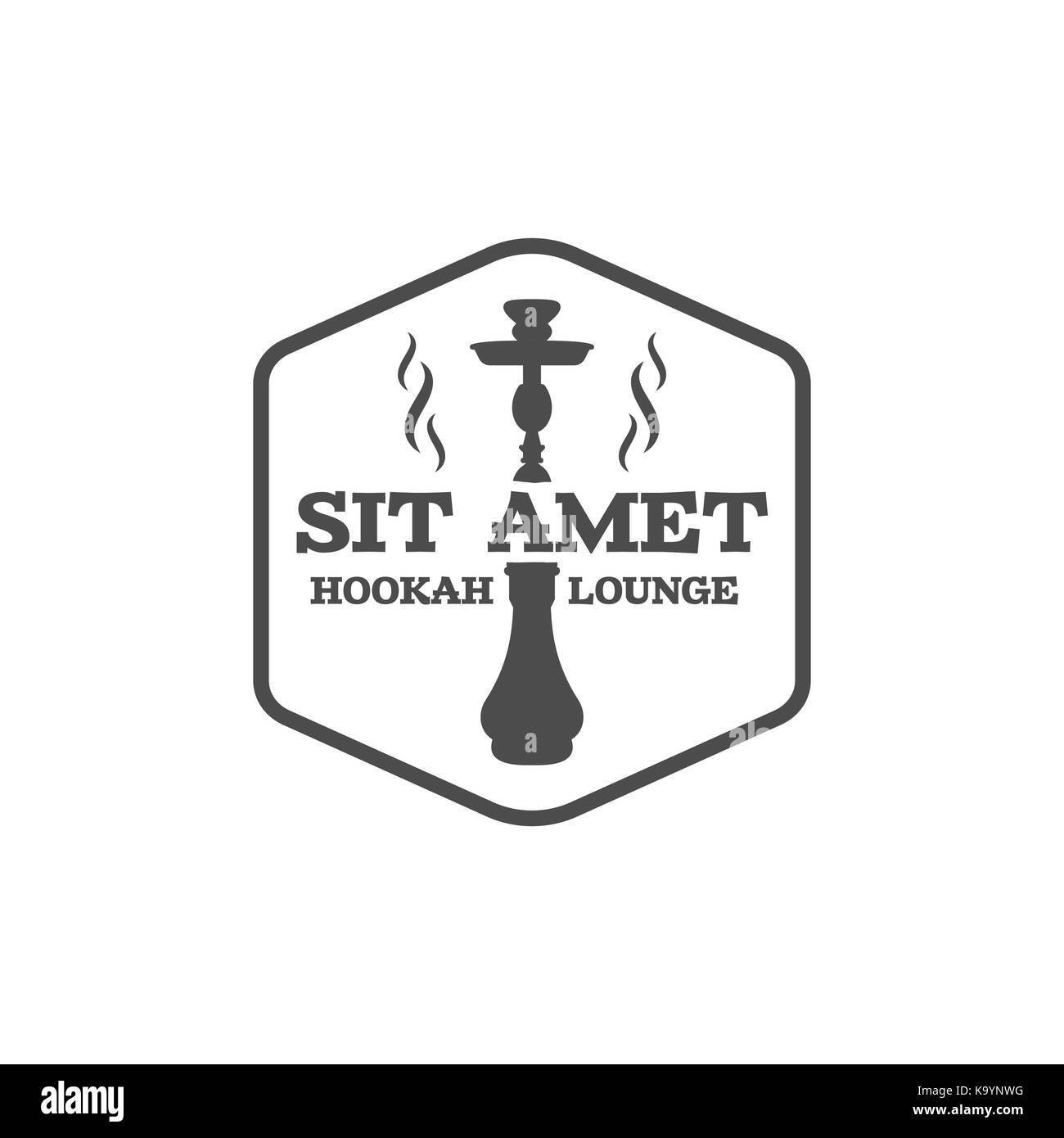 Shisha Abzeichen. Vintage shisha Logo. Lounge Cafe Emblem. 1001 bar