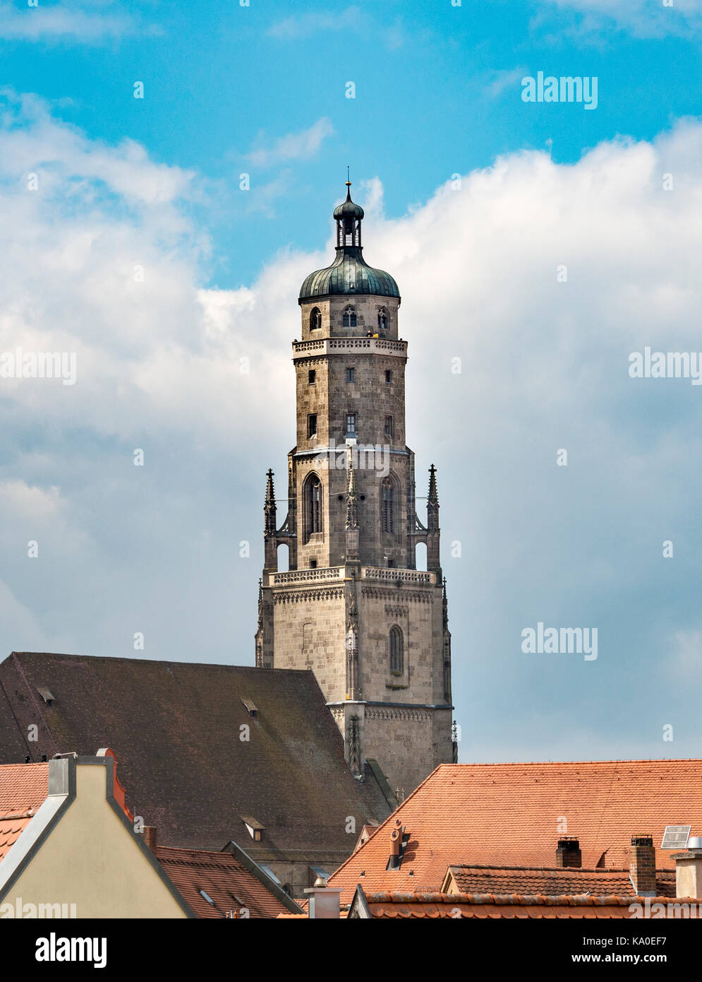 St. Georgs-Kirche, Kirchturm Daniel, Nördlingen, Bayern, Deutschland Stockfoto