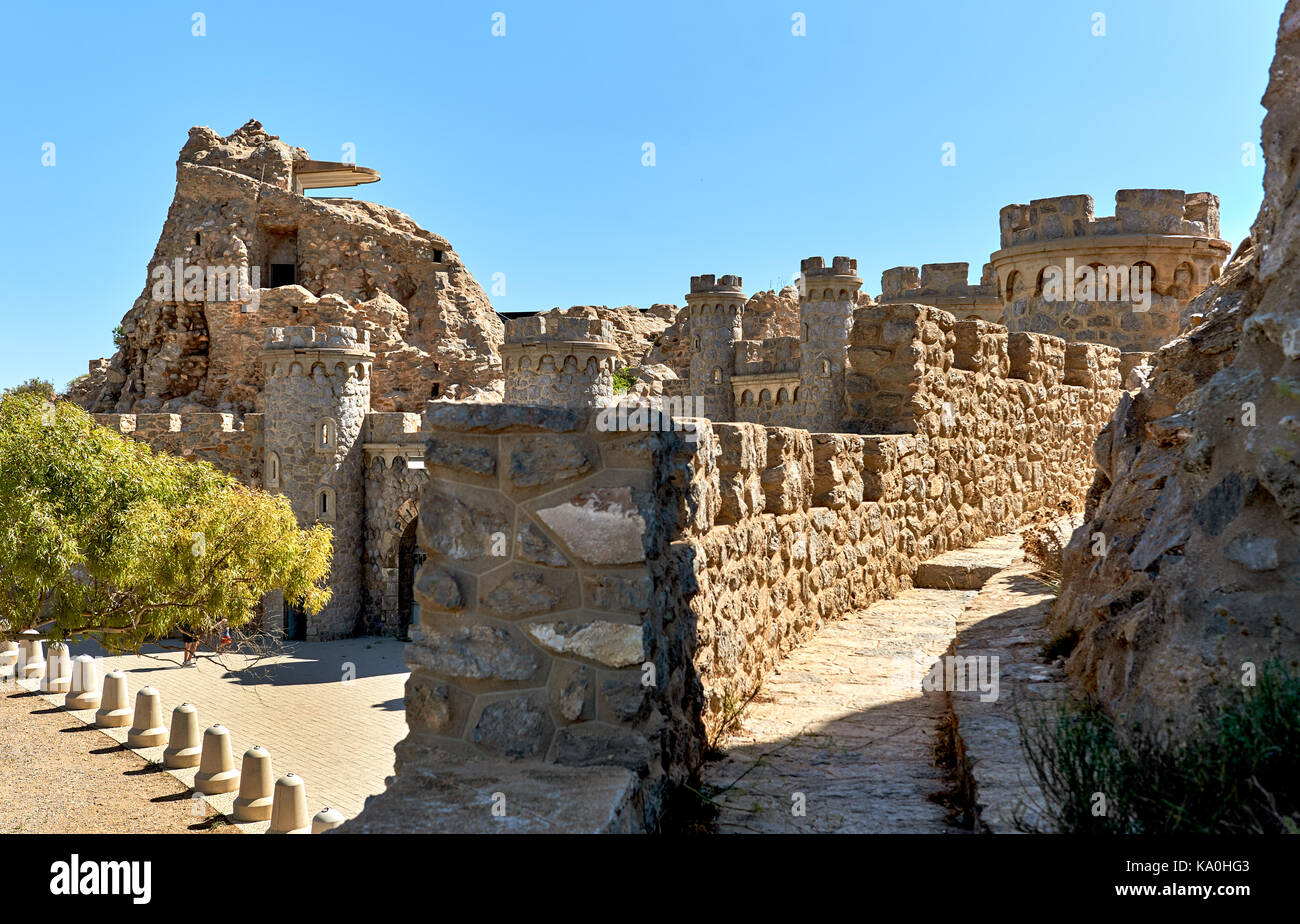 Castillitos Batterie, befestigungsanlagen von Cartagena, Provinz Murcia. Spanien Stockfoto