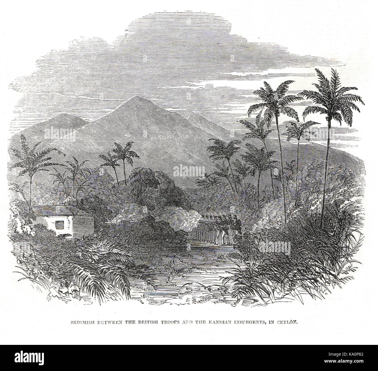 Matale Rebellion in Ceylon (heute Sri Lanka), 1848 Stockfoto