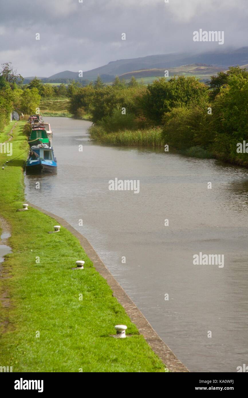 Leeds & Liverpool Canal, Bank Newton, in der Nähe von Skipton, Yorkshire, England Stockfoto