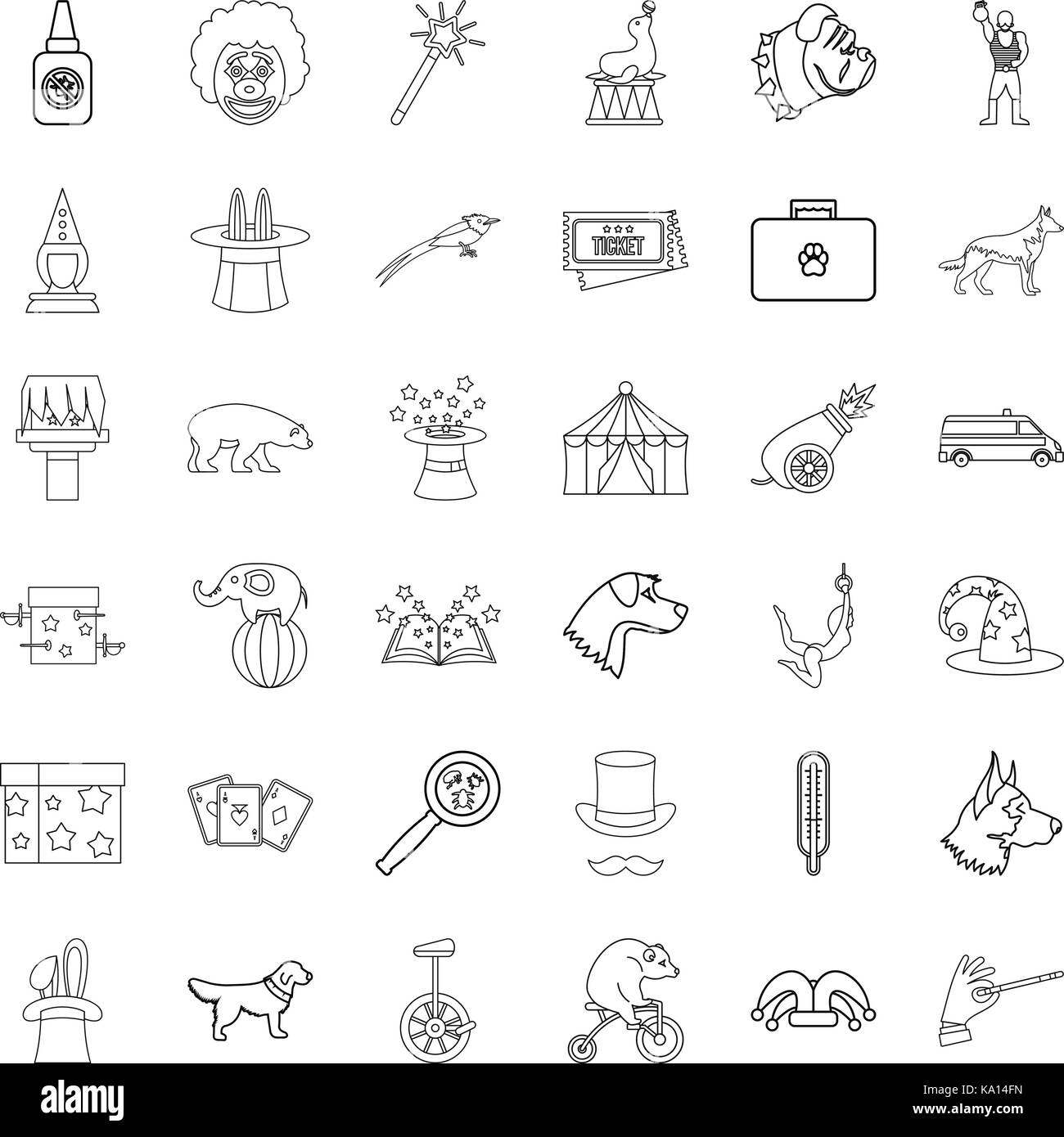 Tiergesundheit Symbole gesetzt, outline Style Stock Vektor