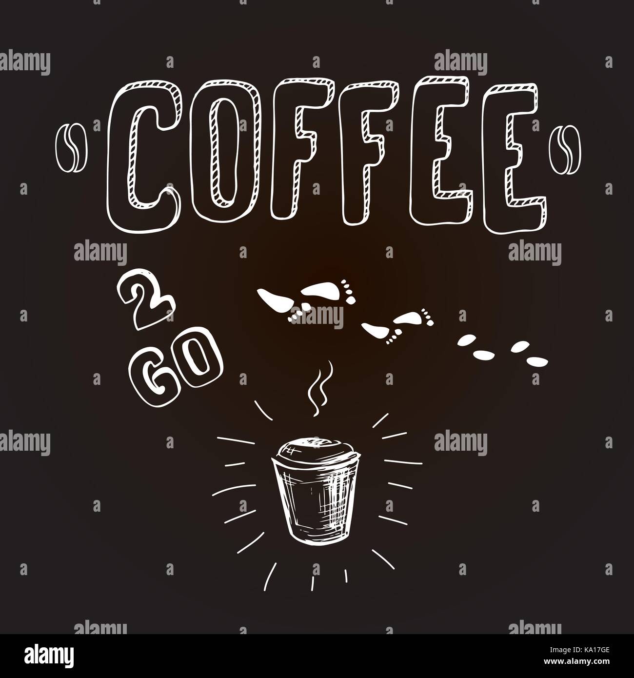 Kaffee Trinken Gehen Hand Vektor Oder Hintergrund Stock Vektorgrafik Alamy