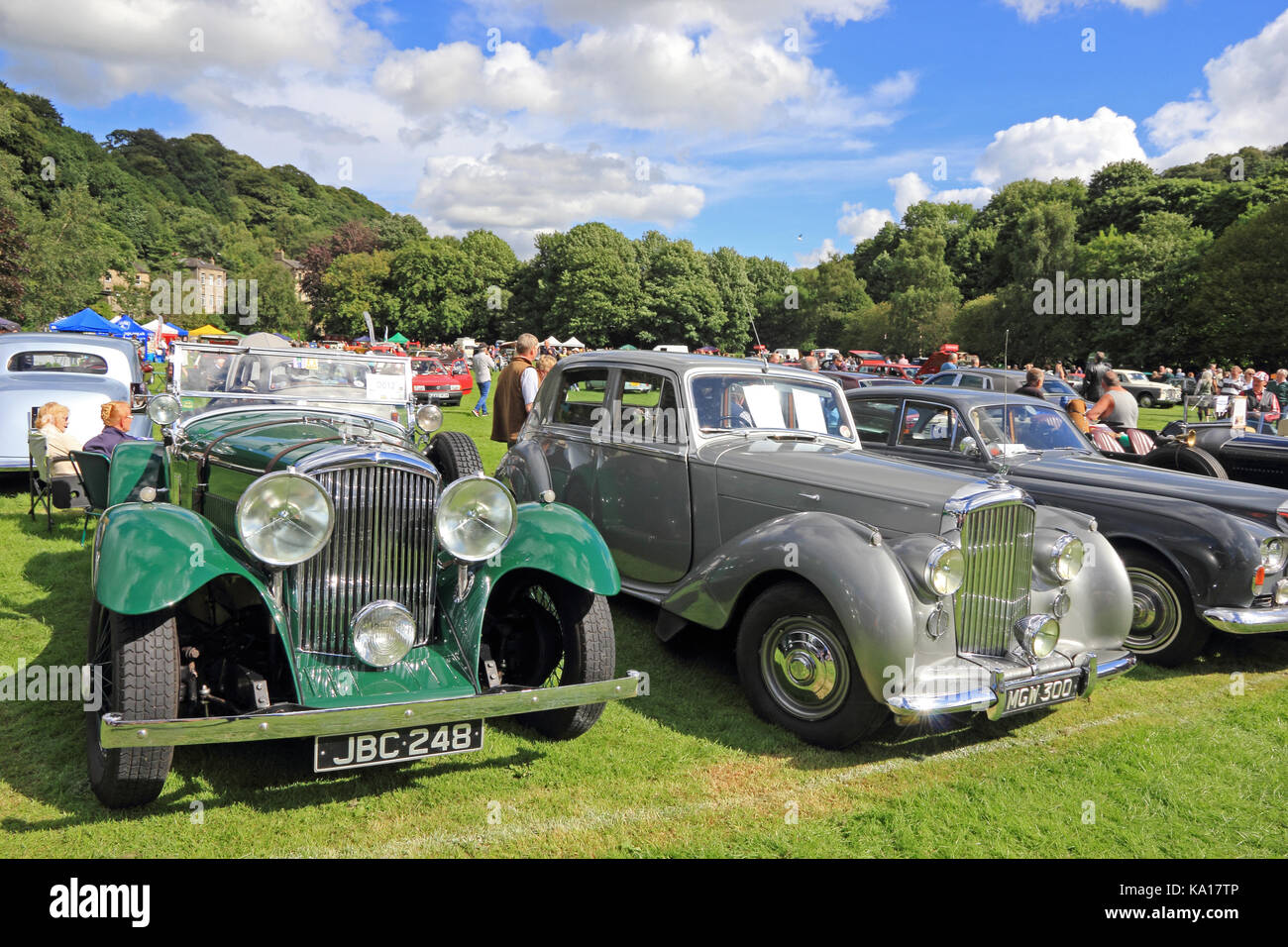 Oldtimer auf der Auto Show, Halifax, West Yorkshire Stockfoto