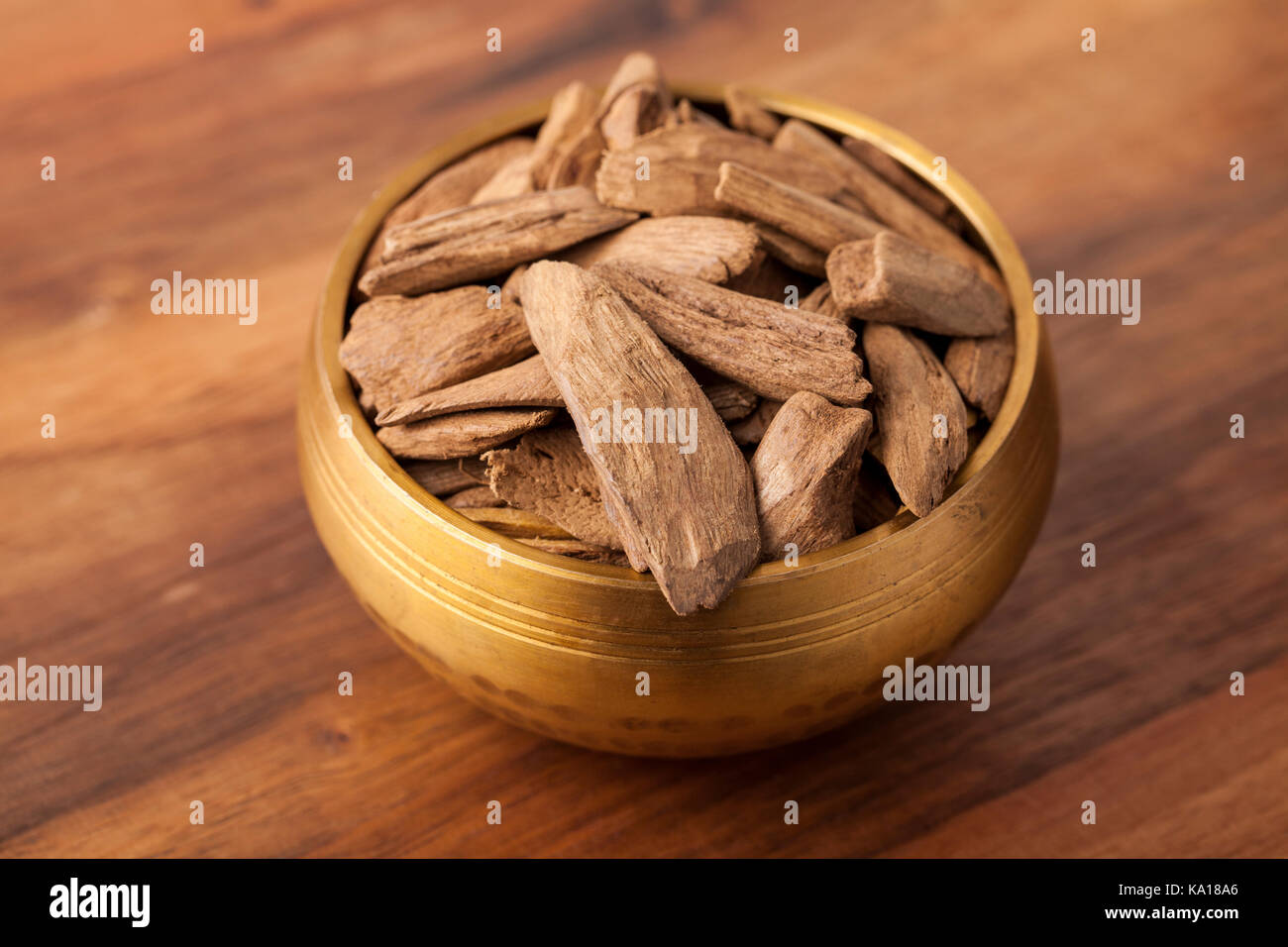 Agarwood, auch als aloeswood, Weihrauch Chips Stockfoto