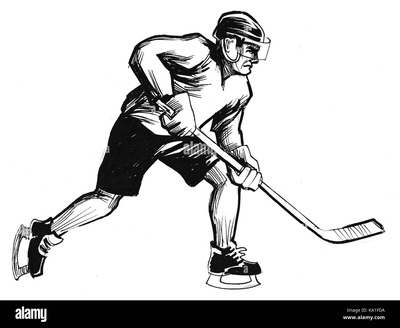 Eis-Hockeyspieler Stockfoto